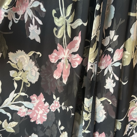 Linda Montreal Sheer Floral Mesh Boudoir Slip Strappy Back Y2K Maxi Nightgown - Picture 13 of 13